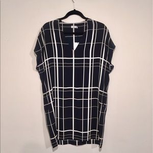 Vince Lattice Print Silk Dress