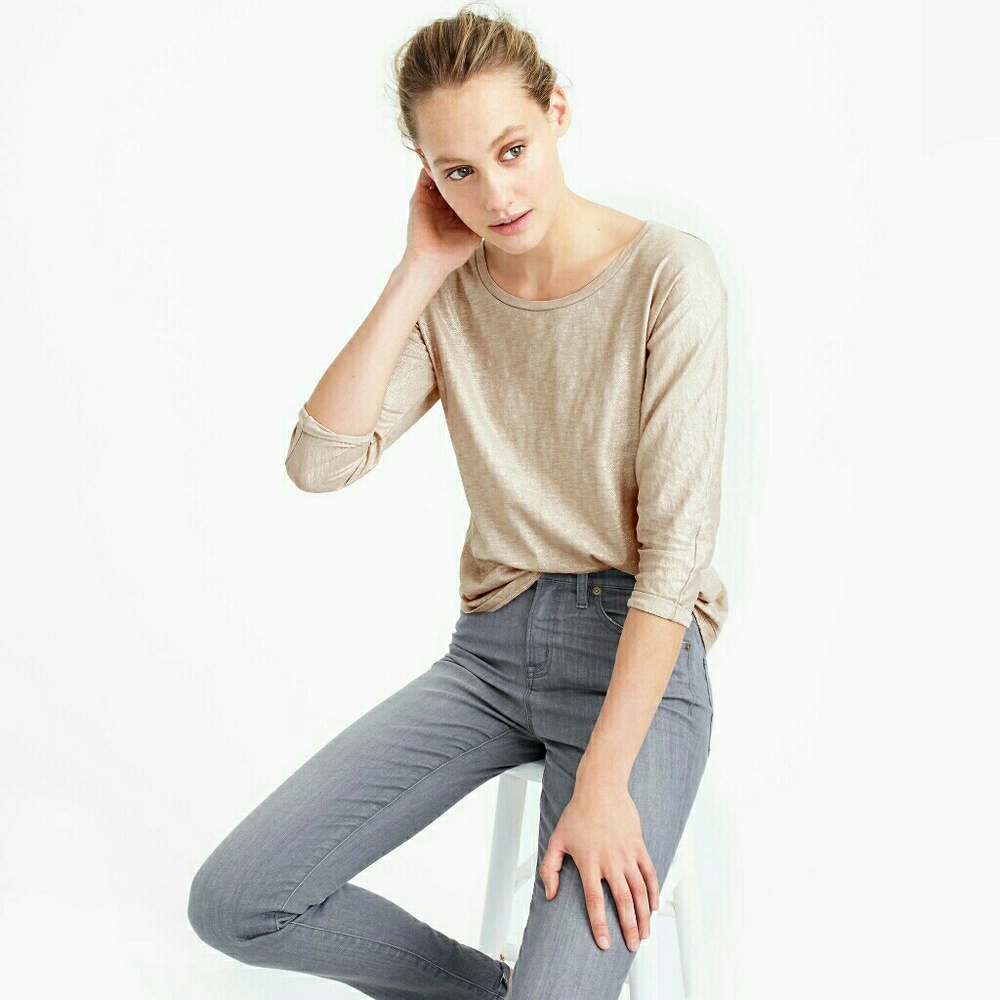 J.Crew vintage cotton metallic gray t-shirt