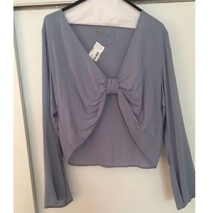 Planet Blue Blue Life Bell Sleeve Crop Top