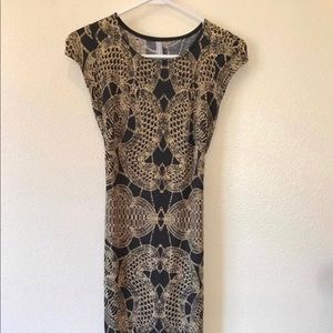 Cap sleeve print dress