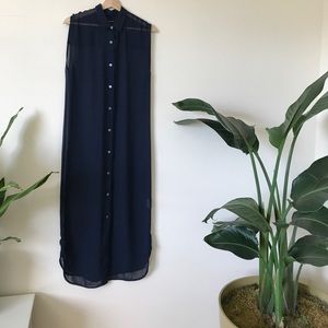 Sheer, button-down shirt dress