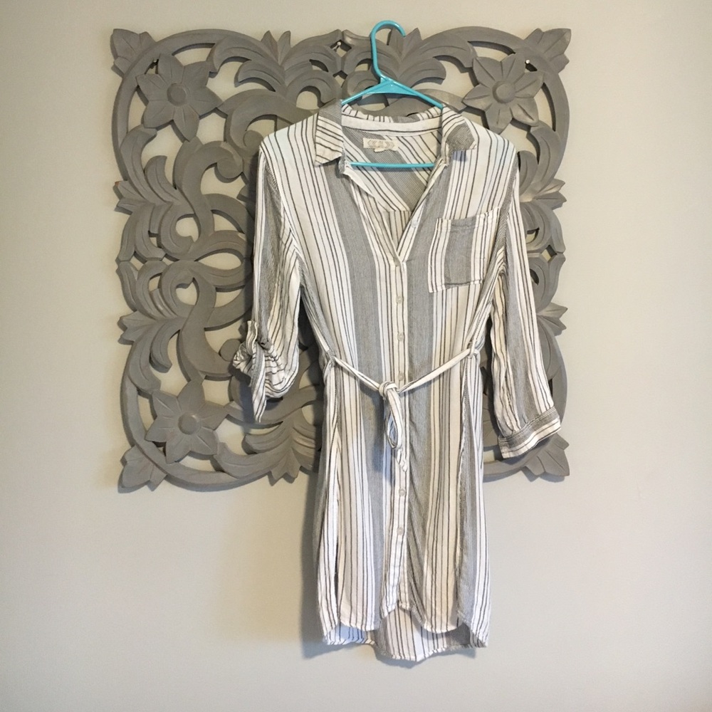 Shirt Dress/button down and striped