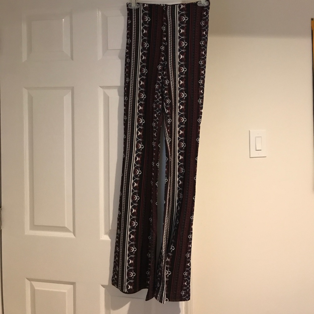 Black, White and Maroon Pants