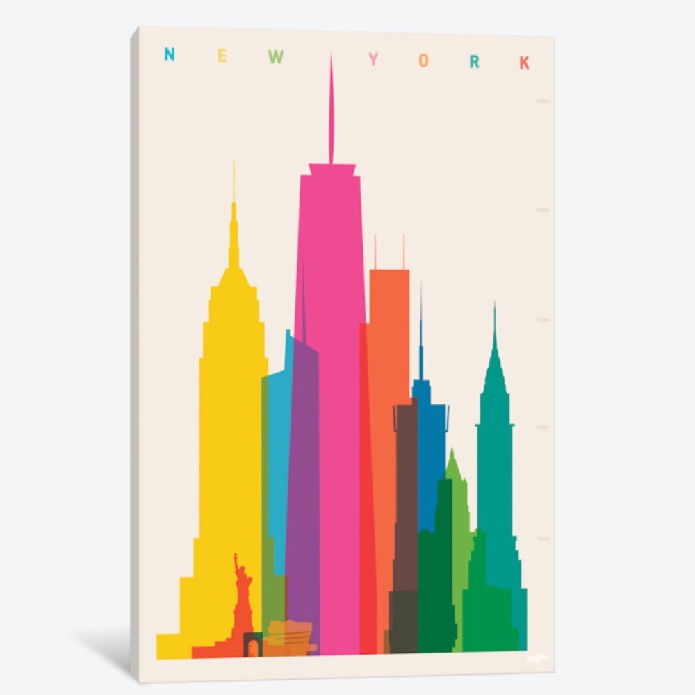 New York City trendy retro canvas 40x60