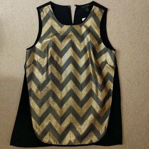 JCrew Navy and Gold Tank