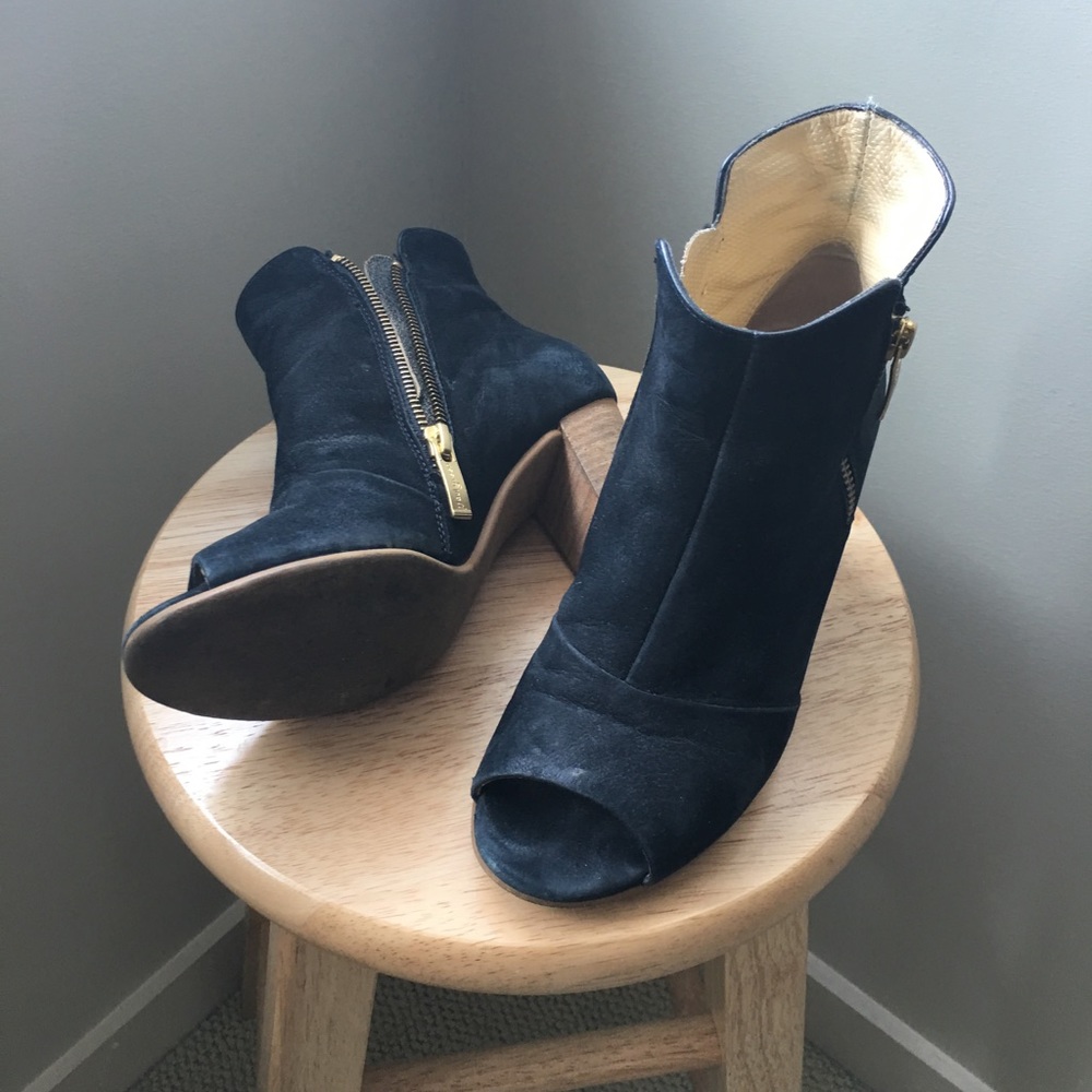 Paul Green Black Peep Toe Booties