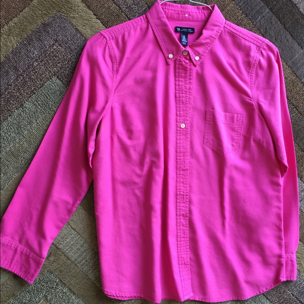 GAP Factory hot pink oxford shirt