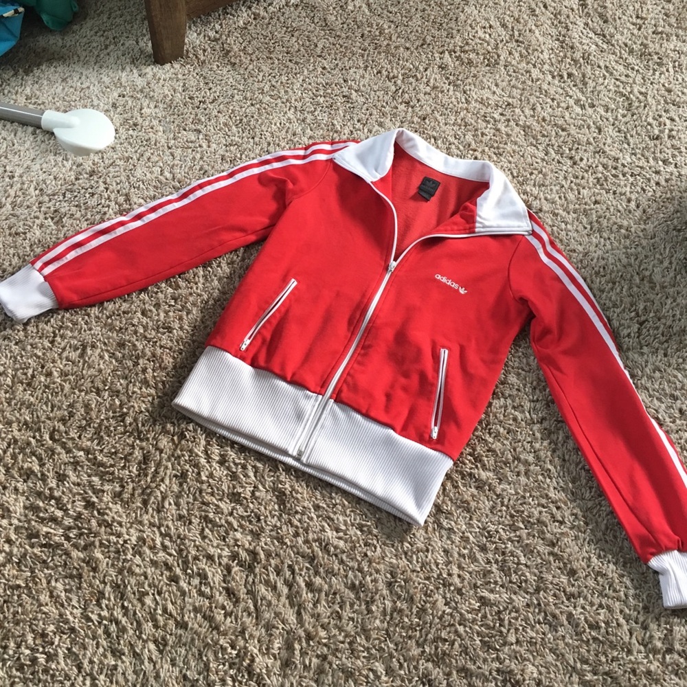 Vintage Adidas Originals Red Zip Up