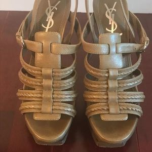 YSL Hamptons 105 gladiator braided platform 36.5 YSL Hamptons 105 gladiator braided platform 36.5
