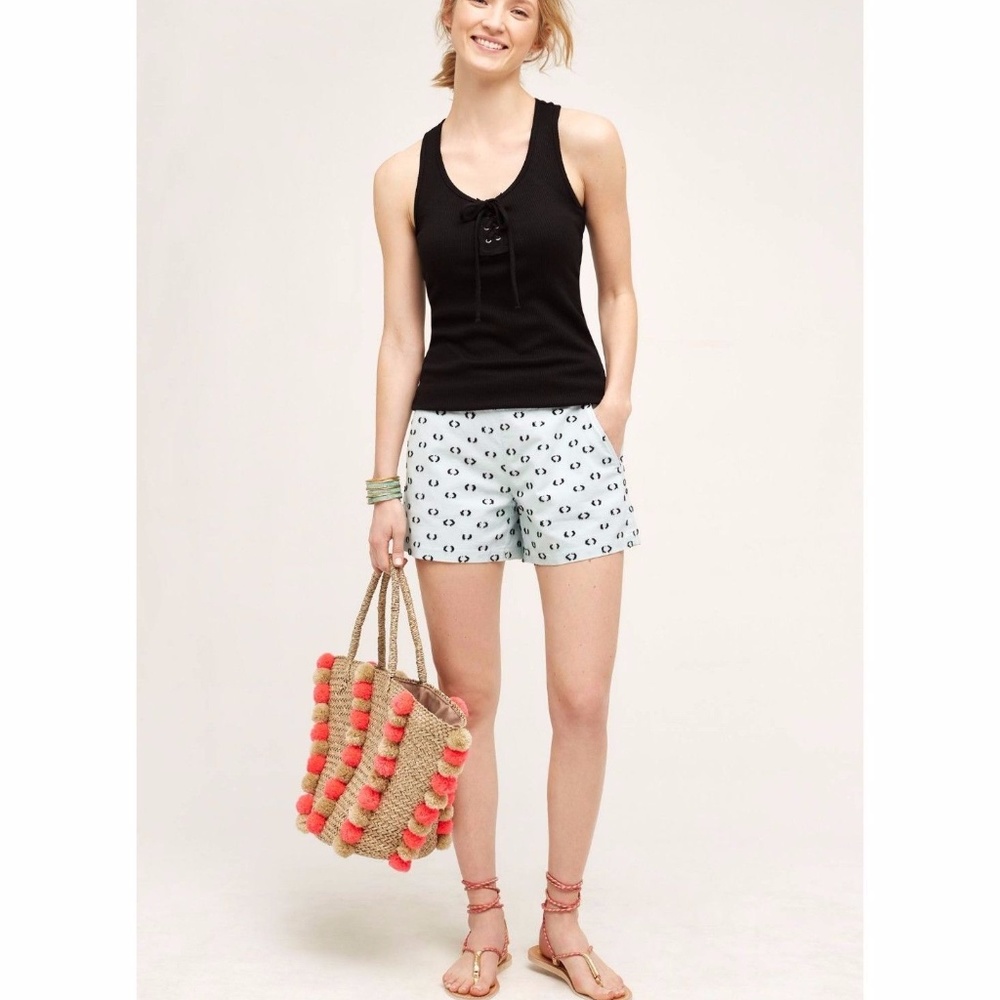 New Anthropologie HEI HEI Tailored Clipdot Shorts - Picture 1 of 8
