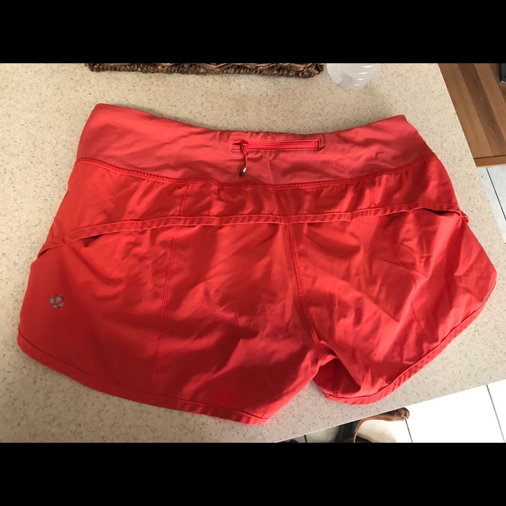 Lululemon Speed shorts orange/dark pink