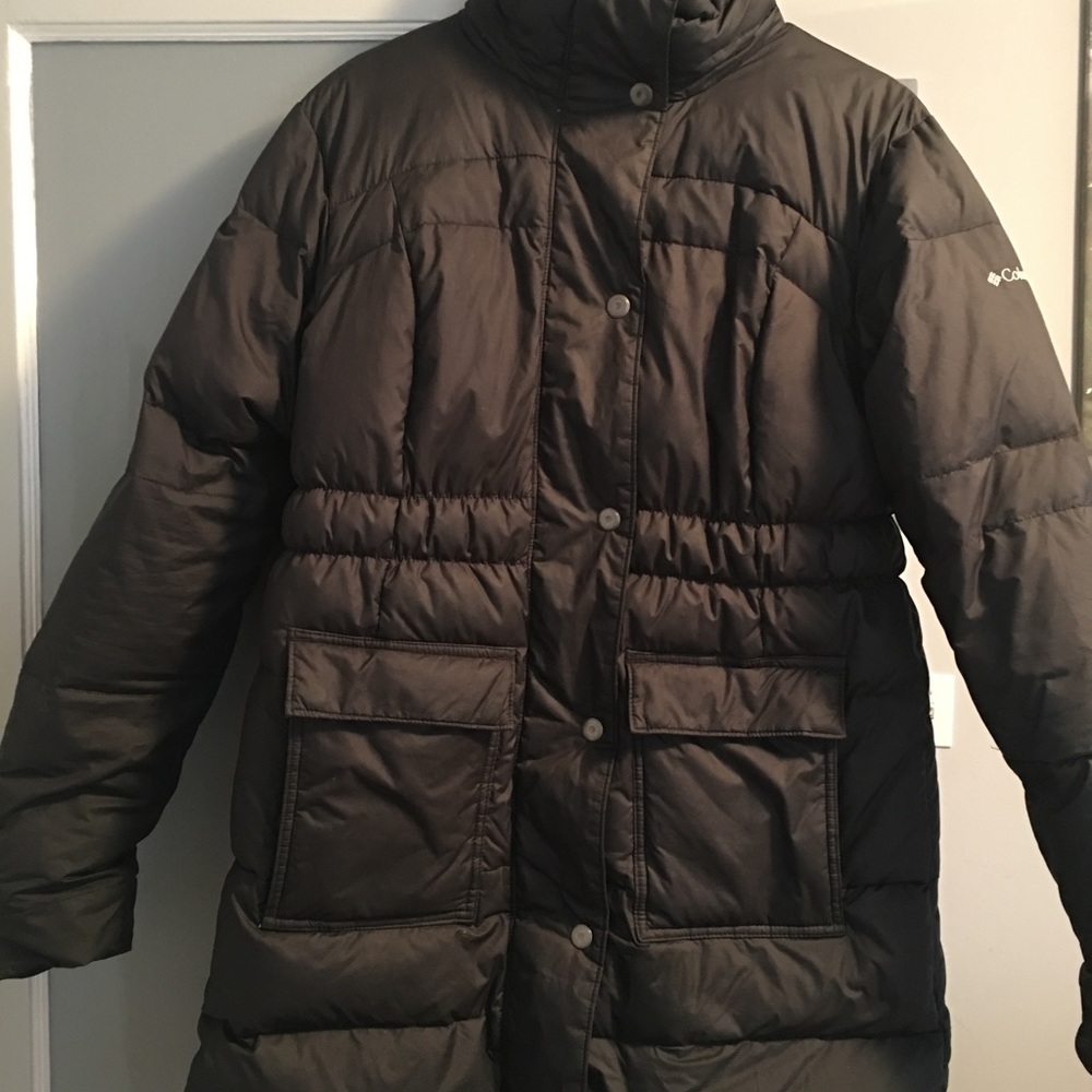 Black Long Columbia Puffy Jacket