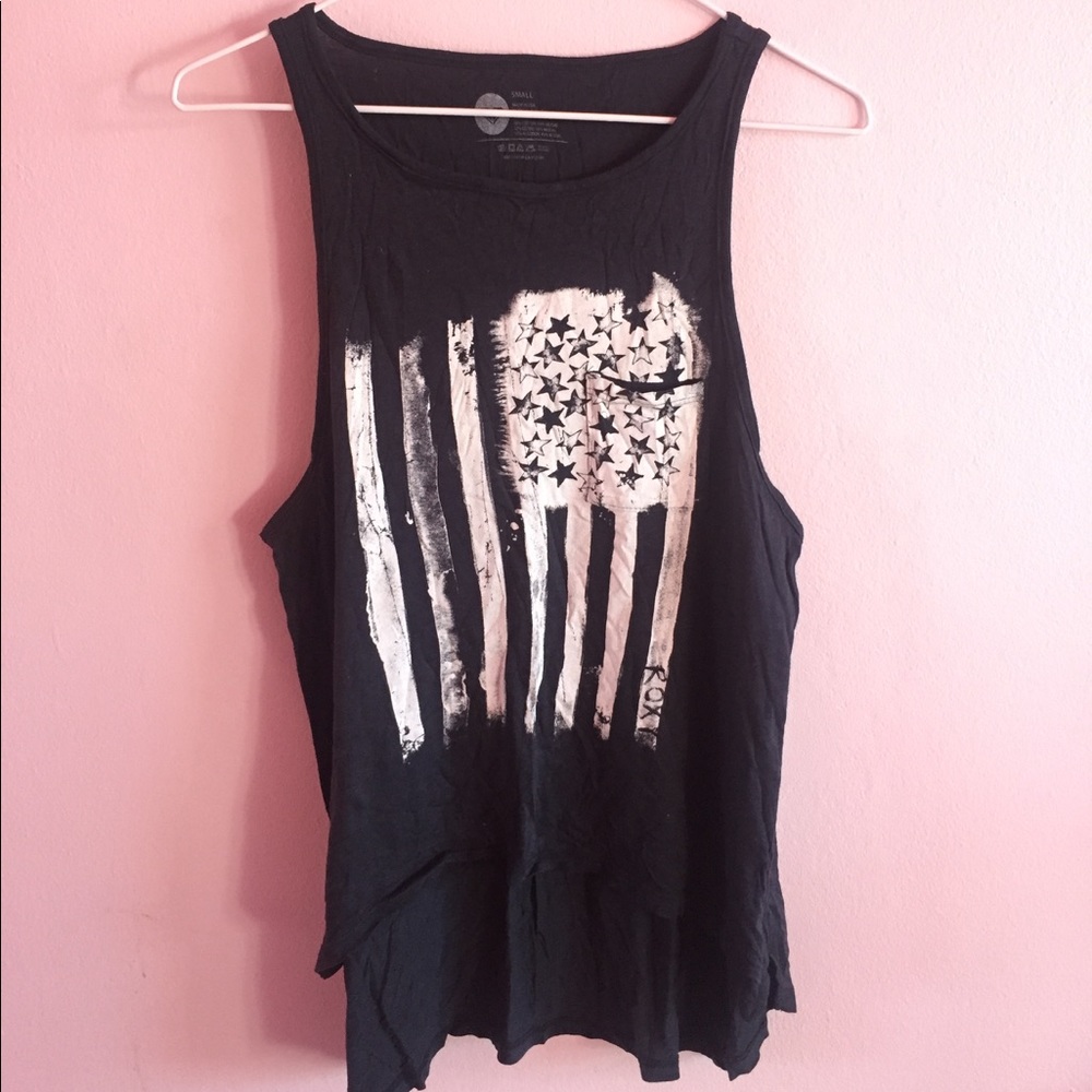 Roxy American flag pocket tank