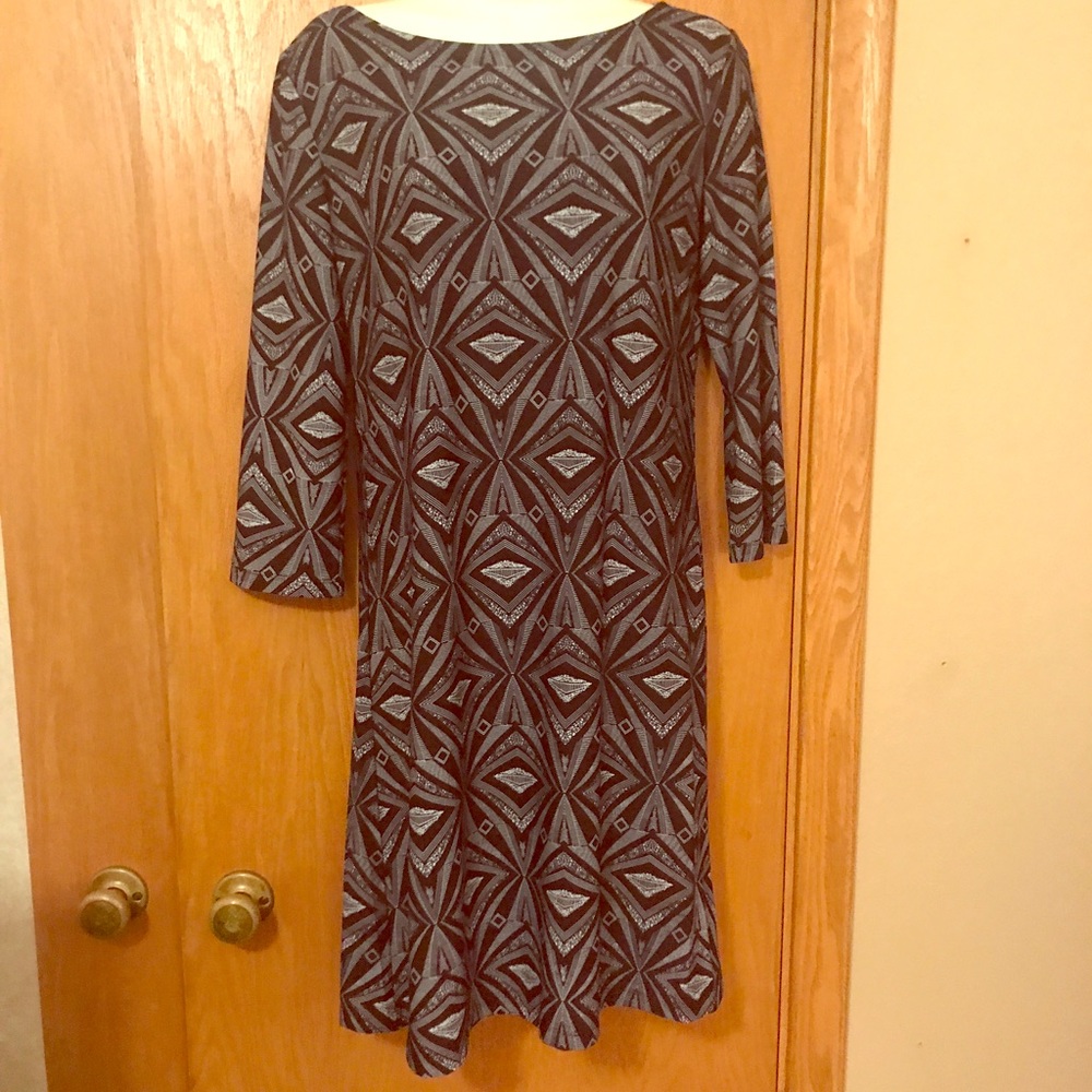 Black patterned Shift Dress