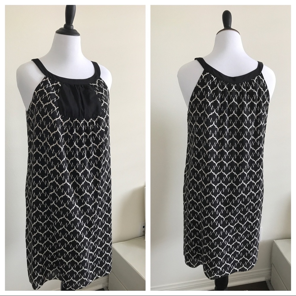 Dress with black bib accent