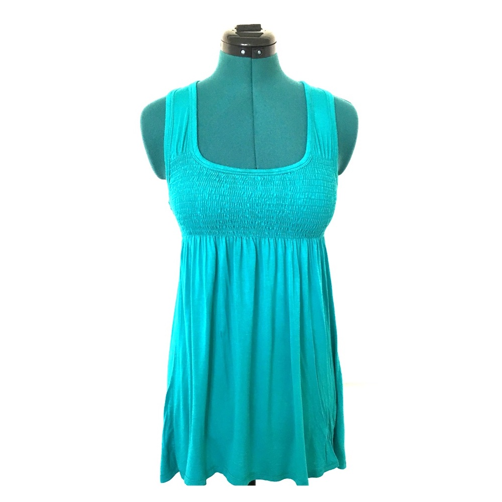 Backstage Teal Halter Tank Shirt