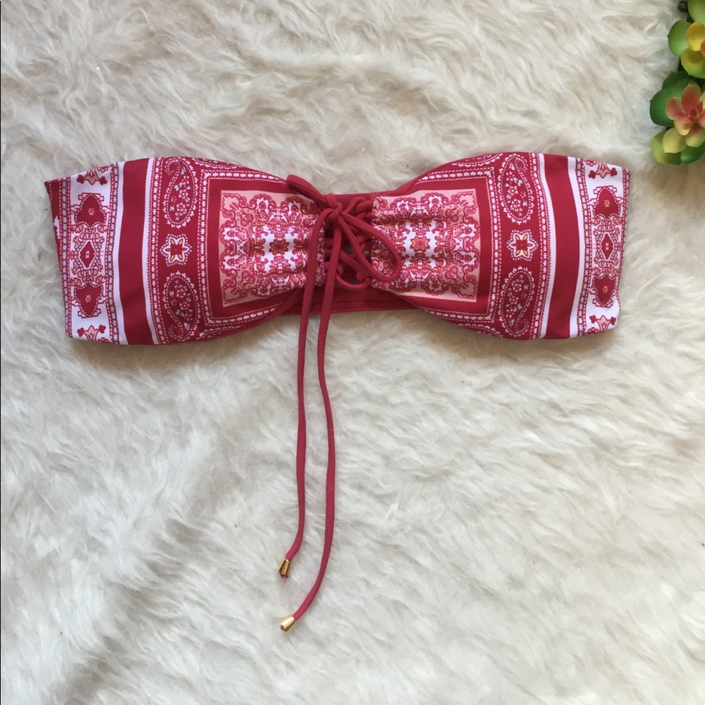 SALE 💚 Lovers + Friends Paisley Tie Bandeau Bikini Top - Picture 2 of 8