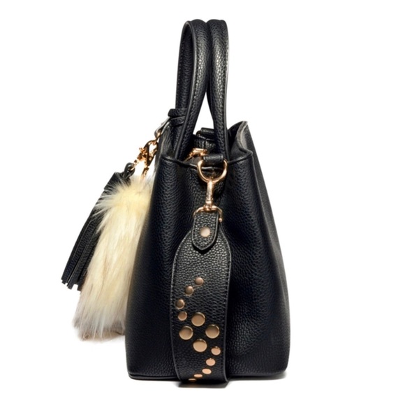🆕The Ashley Black Tassel Studded Handbag - Picture 2 of 7