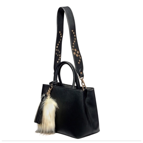 🆕The Ashley Black Tassel Studded Handbag - Picture 4 of 7