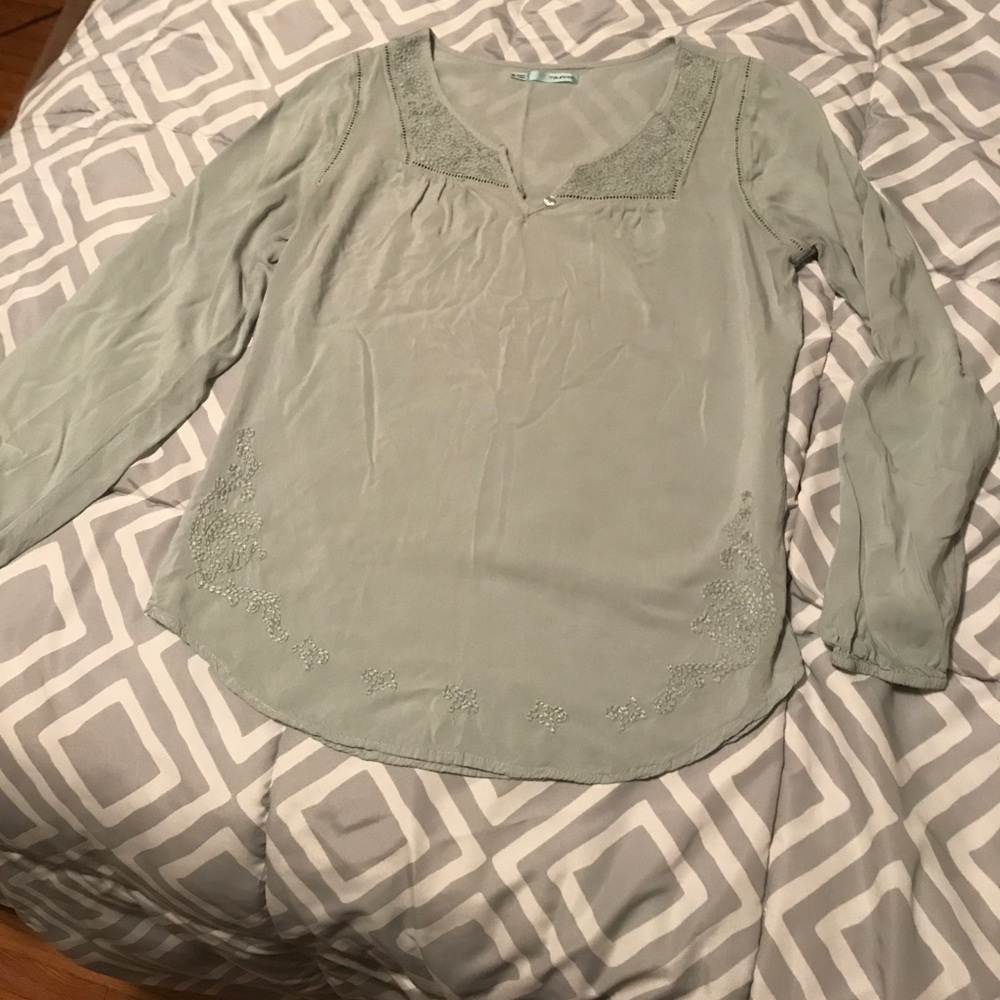 Light Green Peasant Top