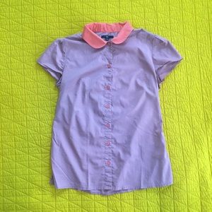 Retro Peter Pan Collar Button-Up