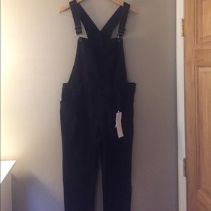 Dungaree black denim overalls