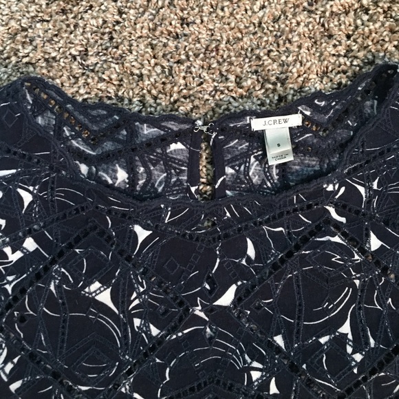 J. Crew Blue Eyelet Blouse - Picture 7 of 8