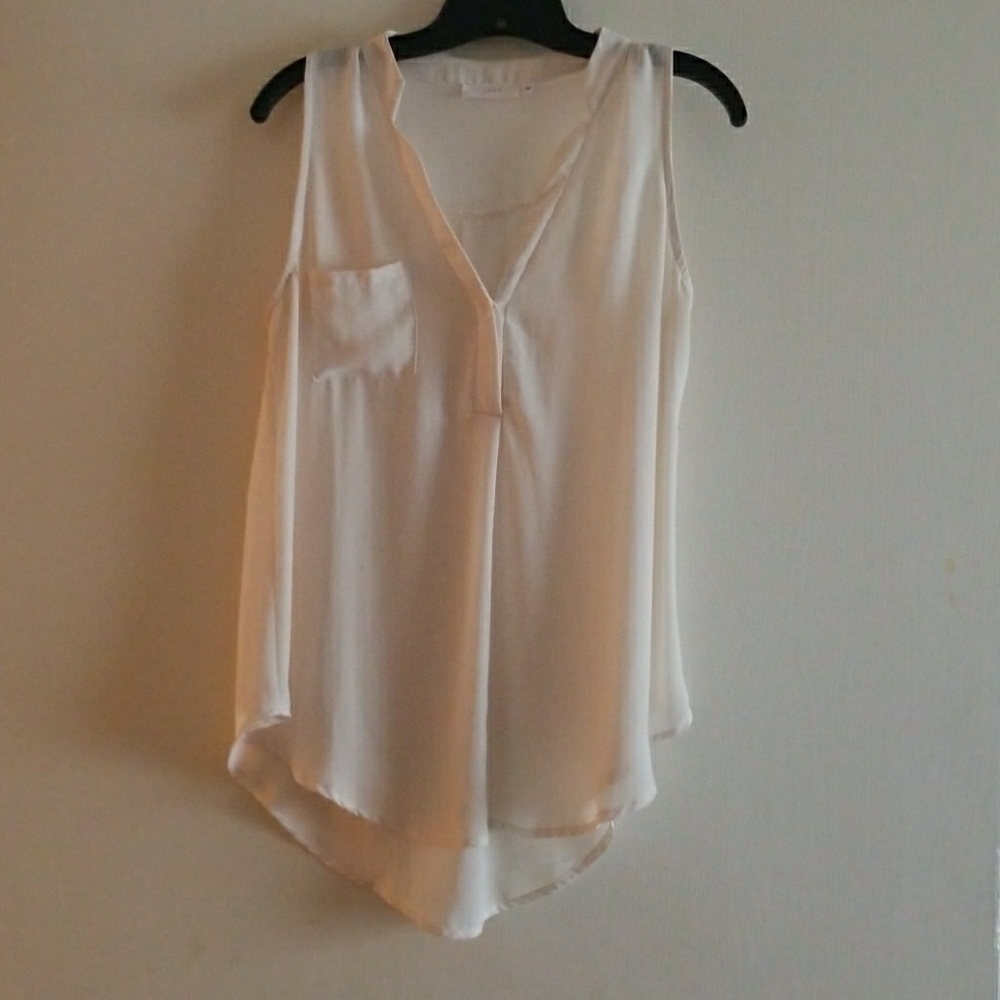 Cream sheer tank top