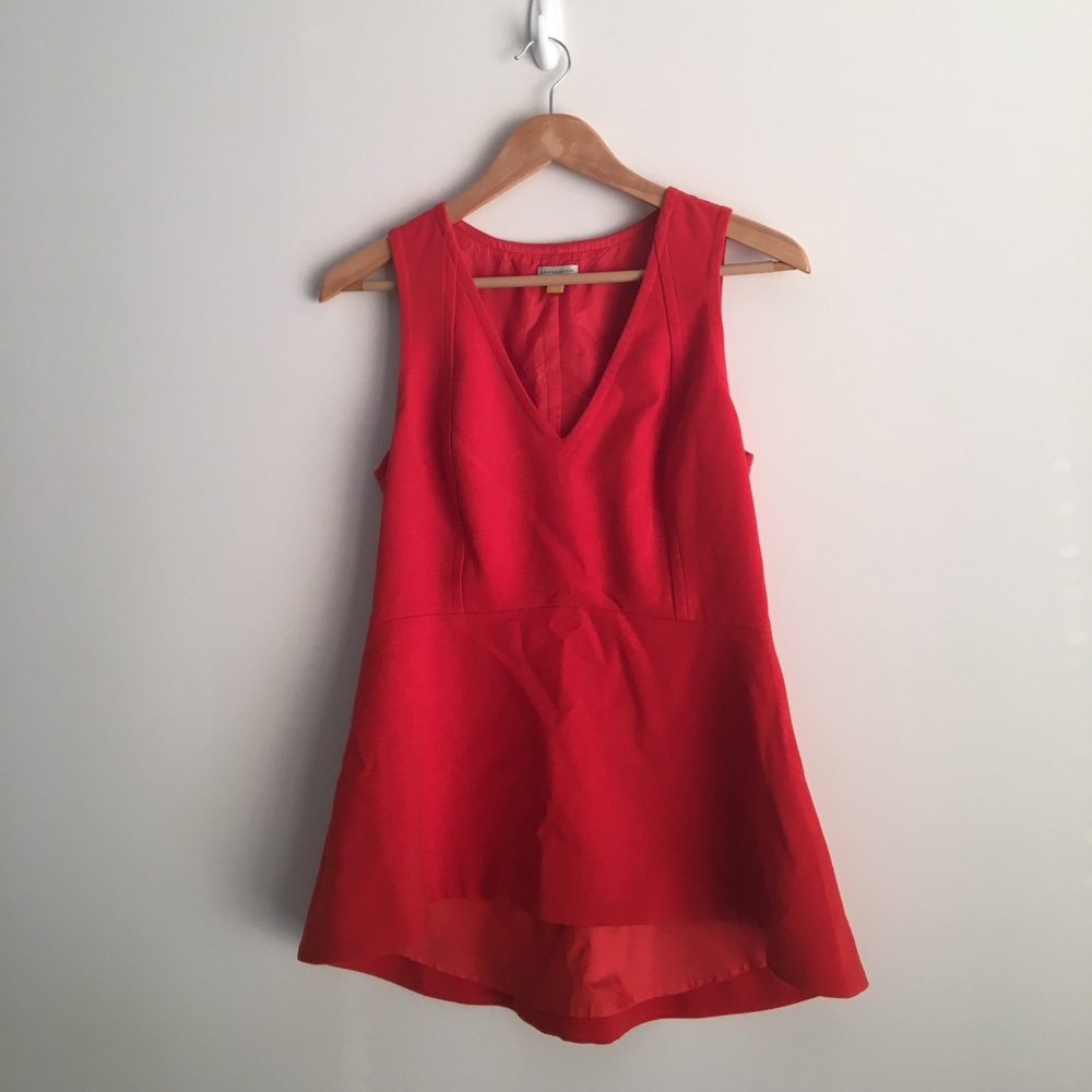 Bright red peplum Blouse