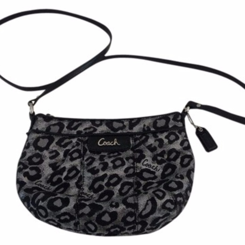 Coach Ocelot Leopard Animal Print BLACK and Silver