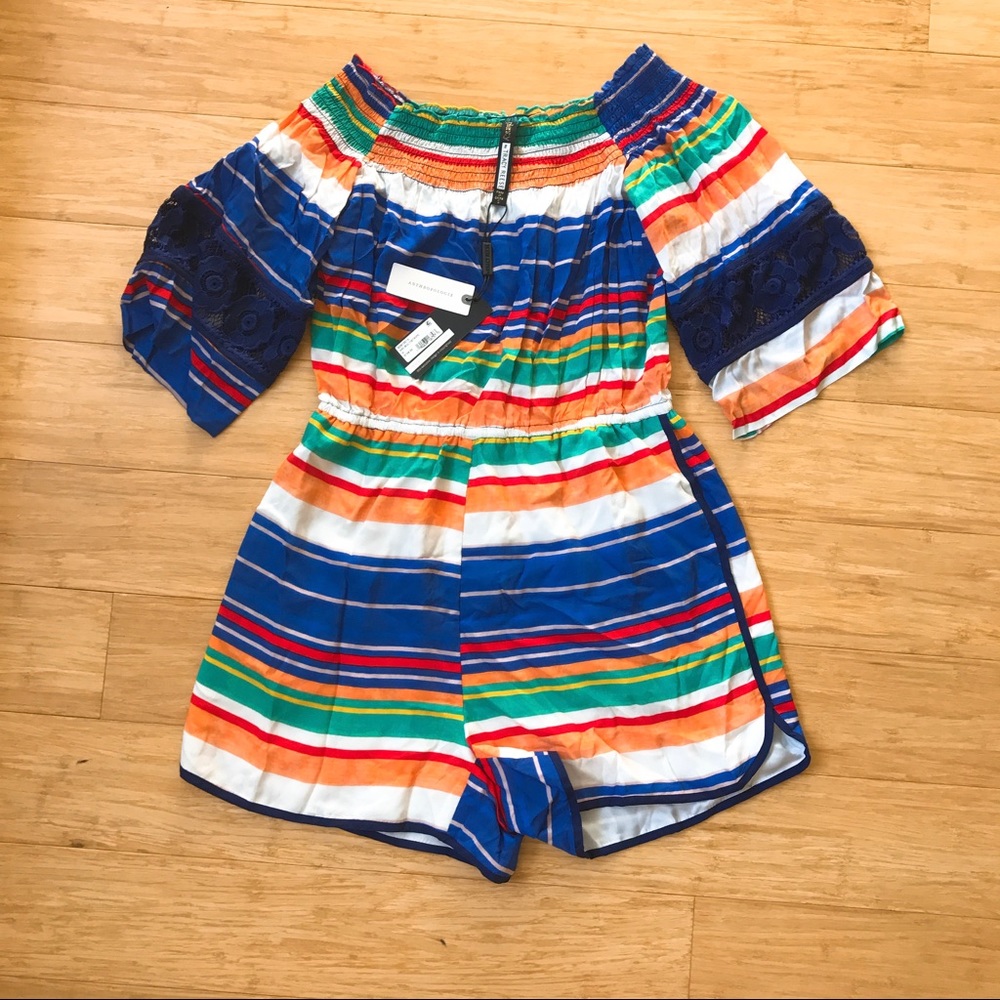 NWT Anthropologie Off the Shoulder Romper