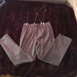 Grey Sweatpants with Suspenders