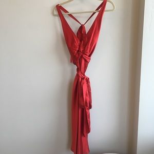 BCBG red backless dress