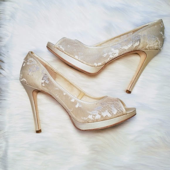 Women's Platform Pumps, Ivory 9M - Picture 1 of 8