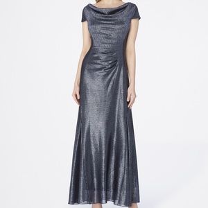 Tahari Metallic Foil Gown