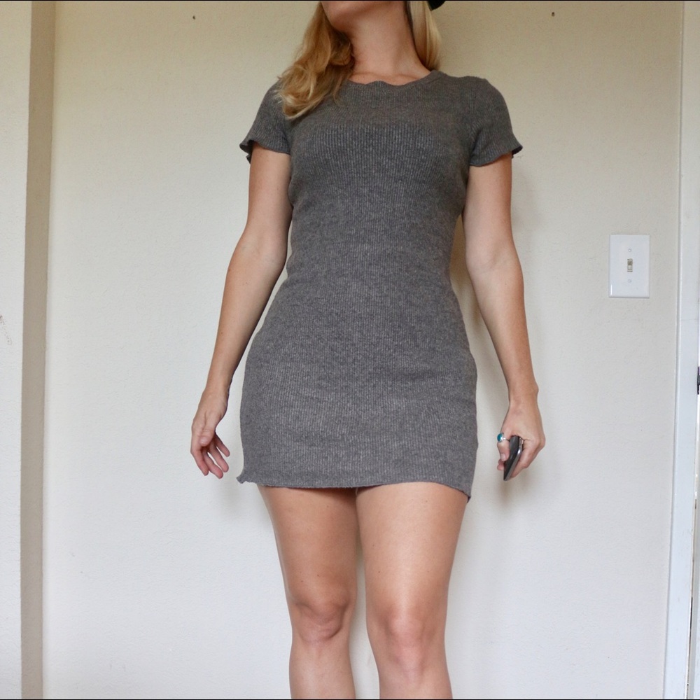 Grey sweater dress