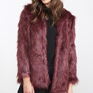 FOREVER 21 PURPLE FAUX FUR JACKET
