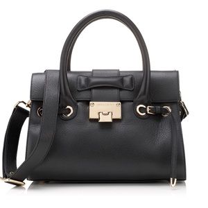 Jimmy Choo Rosalie Purse Satchel Black Grainy Calf Jimmy Choo Rosalie Purse Satchel Black Grainy Calf