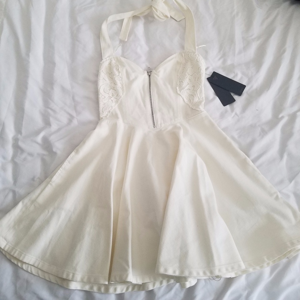 NWT Guess Mirage Ingrid Dress Denim Lace - Picture 3 of 8
