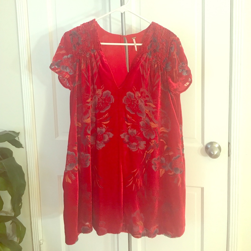 Free People Actin' Single Velvet Mini Dress