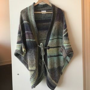 Michael Stars purple & green slouchy loose sweater