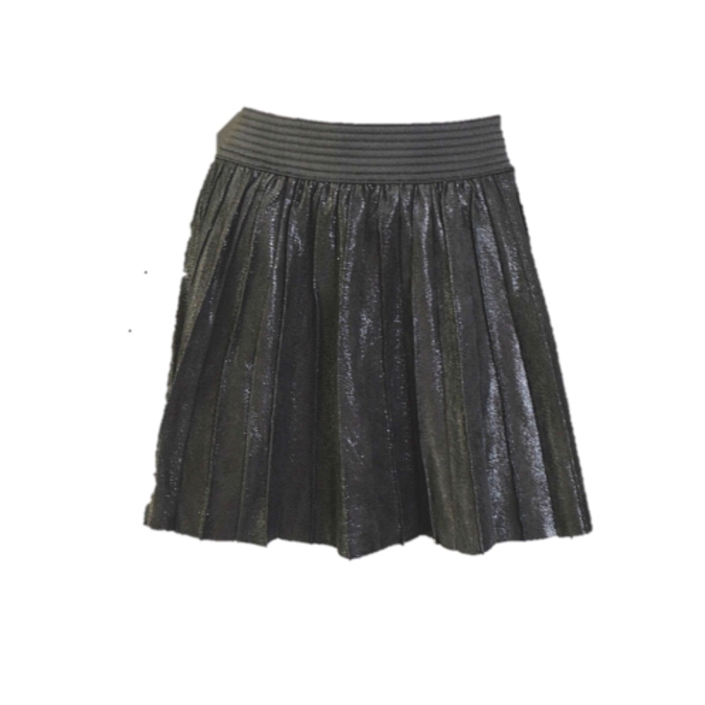 Parker Black Metallic Suede Skirt