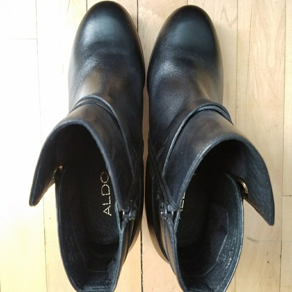 Aldo black leather ankle boots - Picture 3 of 7