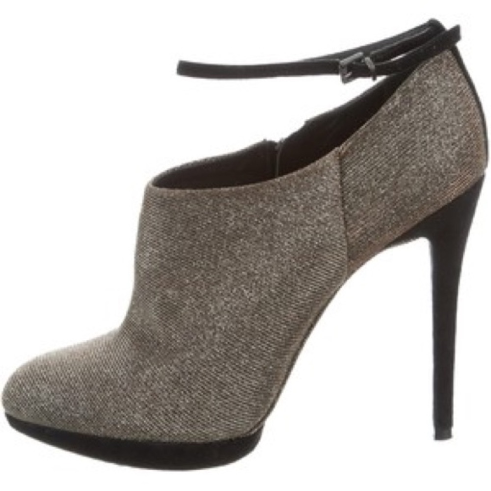 B Brian Atwood Gold Iridescent Ankle Booties