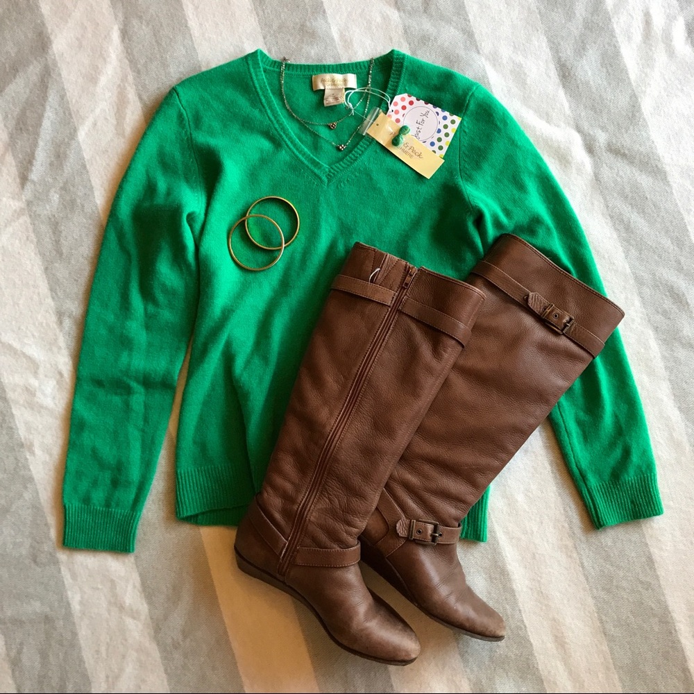 Green 100% Cashmere Sweater