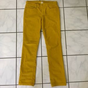 Mustard Corduroy J. Crew Matchstick 28R Pants