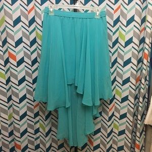 High-Low Flowy Blue Skirt High-Low Flowy Blue Skirt