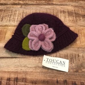 Purple knit winter hat