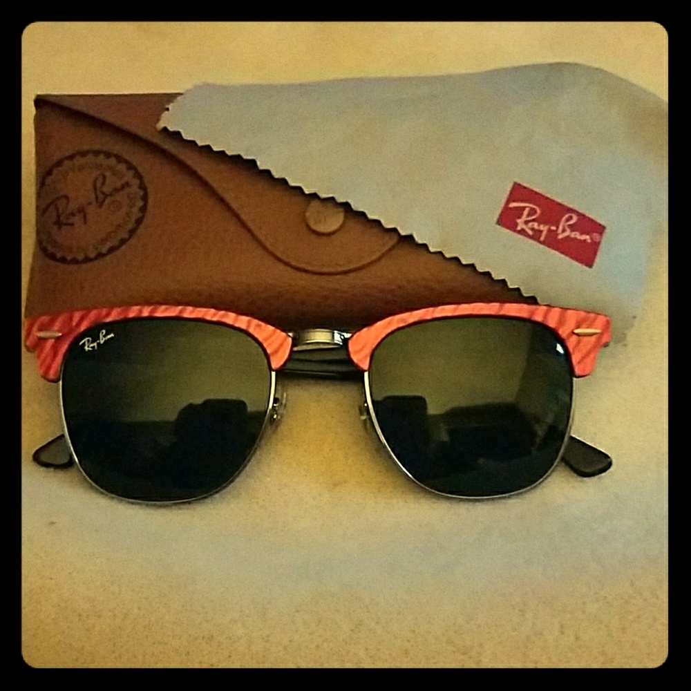 Ray Ban Red Metallic Clubmasters