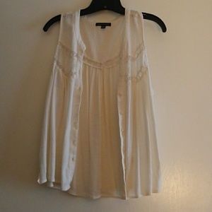 Cream boho tank